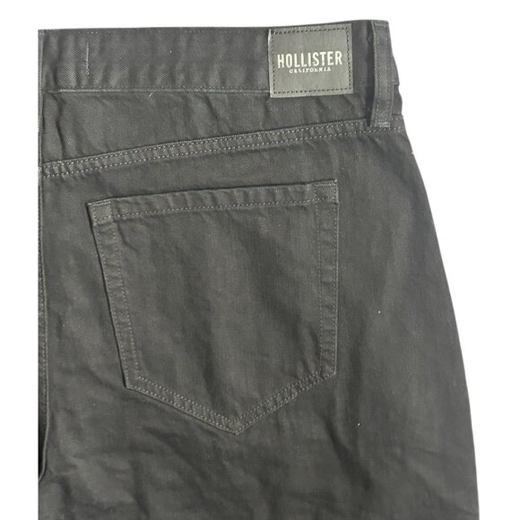 Hollister Women's Plus Size High-Rise Barrel Jeans Black Pleated Denim 17L - Picture 6 of 13